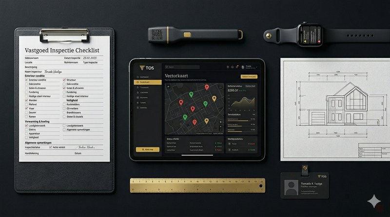 Inspectie app met QR scanner en checklist op locatie